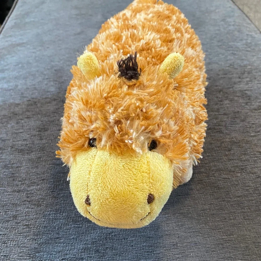 Pillow Pets Pee-Wees Giraffe Plush Small 13 inch Tan Yellow Excellent Condition
